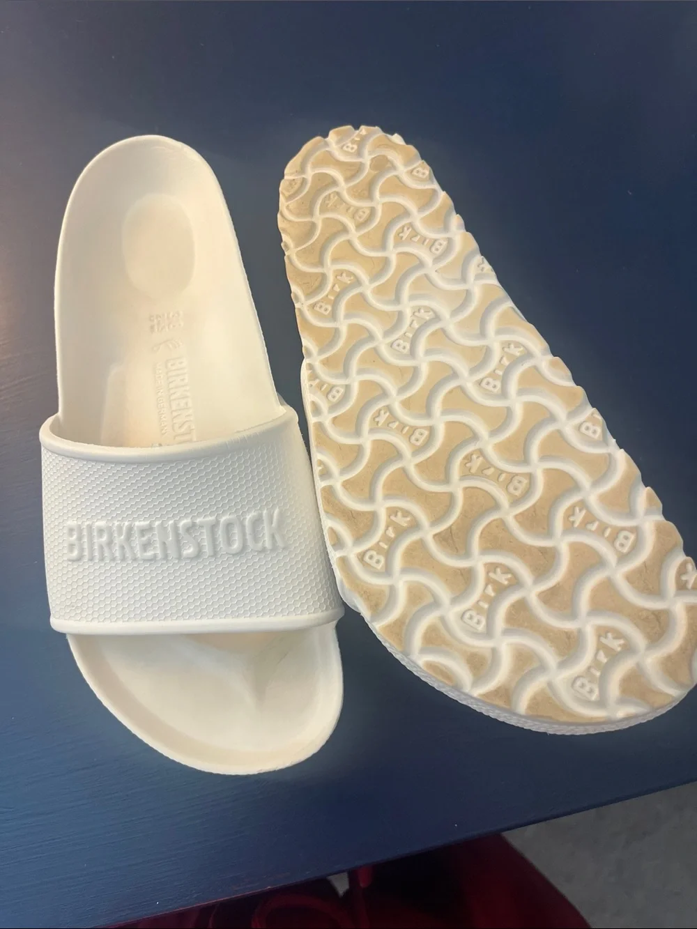 Birkenstock White Rubber Slide Sandals